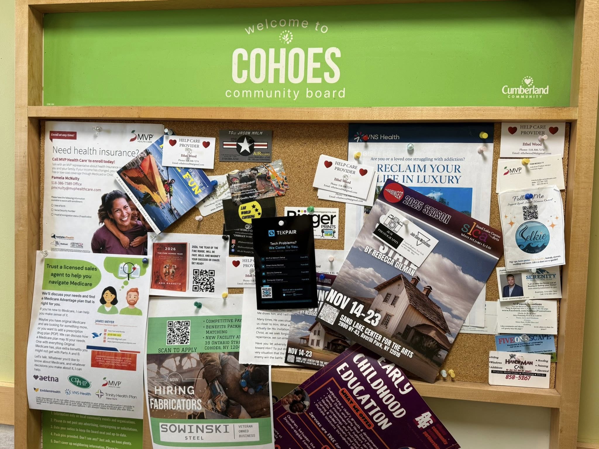 Tekpair flyer on the community board